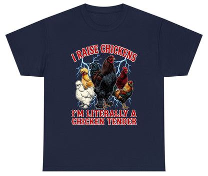I Raise Chickens I'm Literally a Chicken Tender chickens Youth T-Shirt Navy product mockup