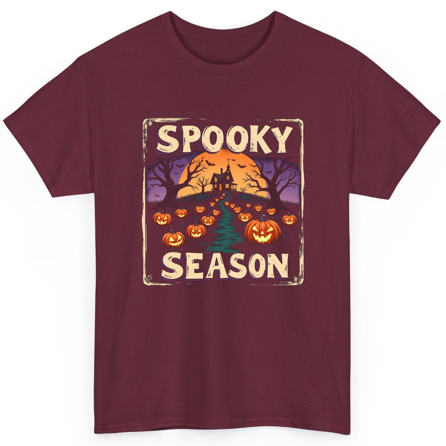 Spooky Season Halloween T-Shirt Maroon product mockup