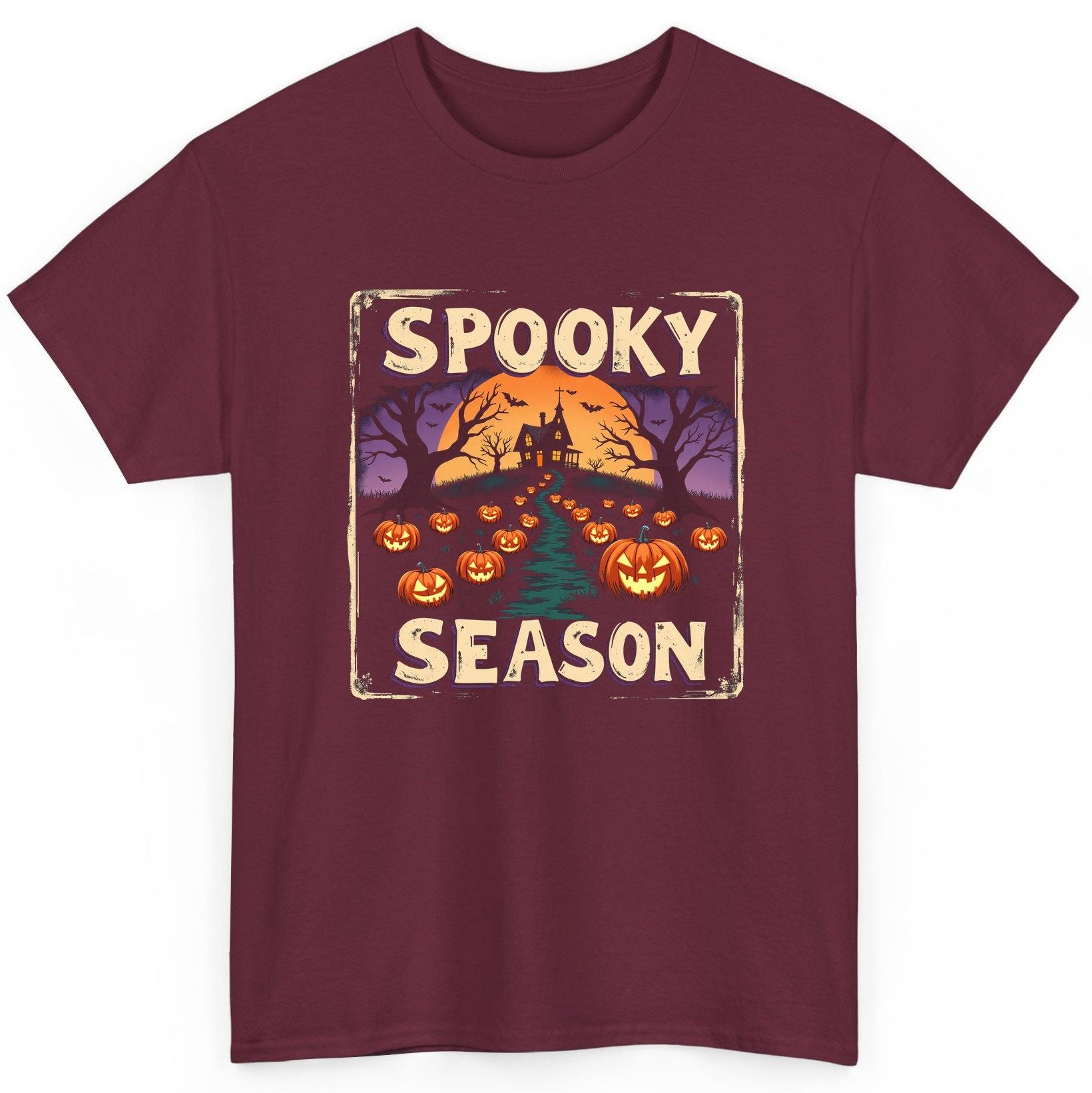 Spooky Season Halloween T-Shirt Maroon product mockup