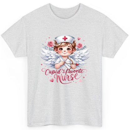 Cupid's Favorite Nurse cupid nurse T-Shirt Ash product mockup