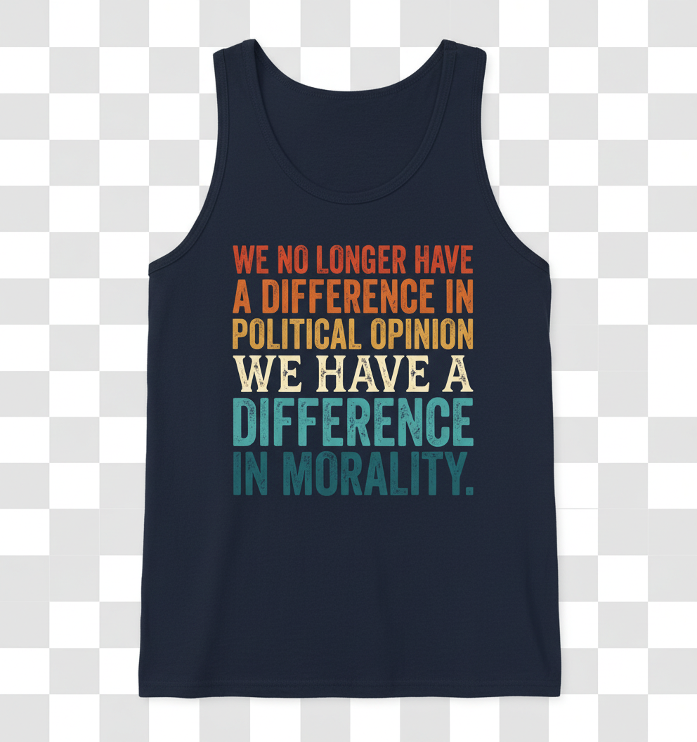 Difference In Morality Political Quote Tank Top - Navy