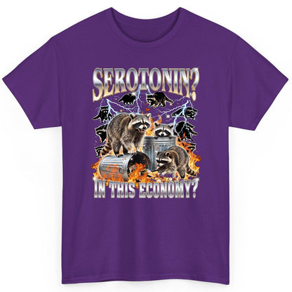 Serotonin in This Economy? raccoons T-Shirt Purple product mockup