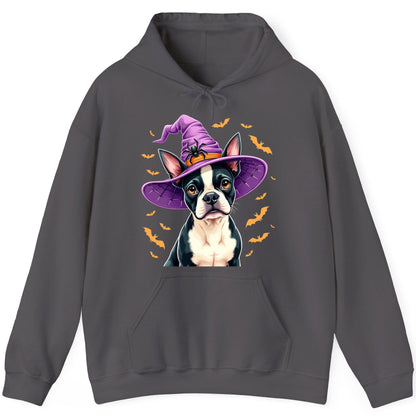 Halloween Boston Terrier Witch boston terrier Hoodie Charcoal product mockup