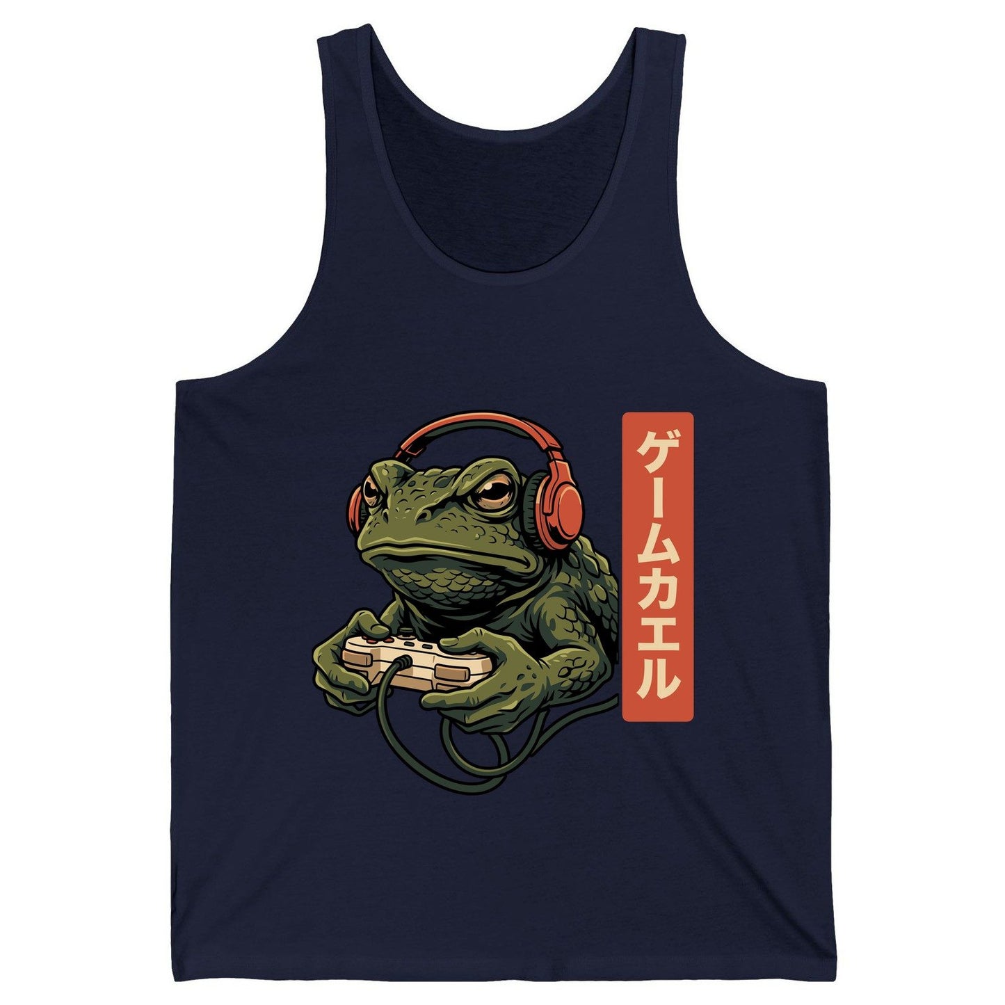 ゲームカエル gaming toad Tank Top Navy product mockup