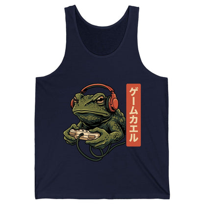 ゲームカエル gaming toad Tank Top Navy product mockup