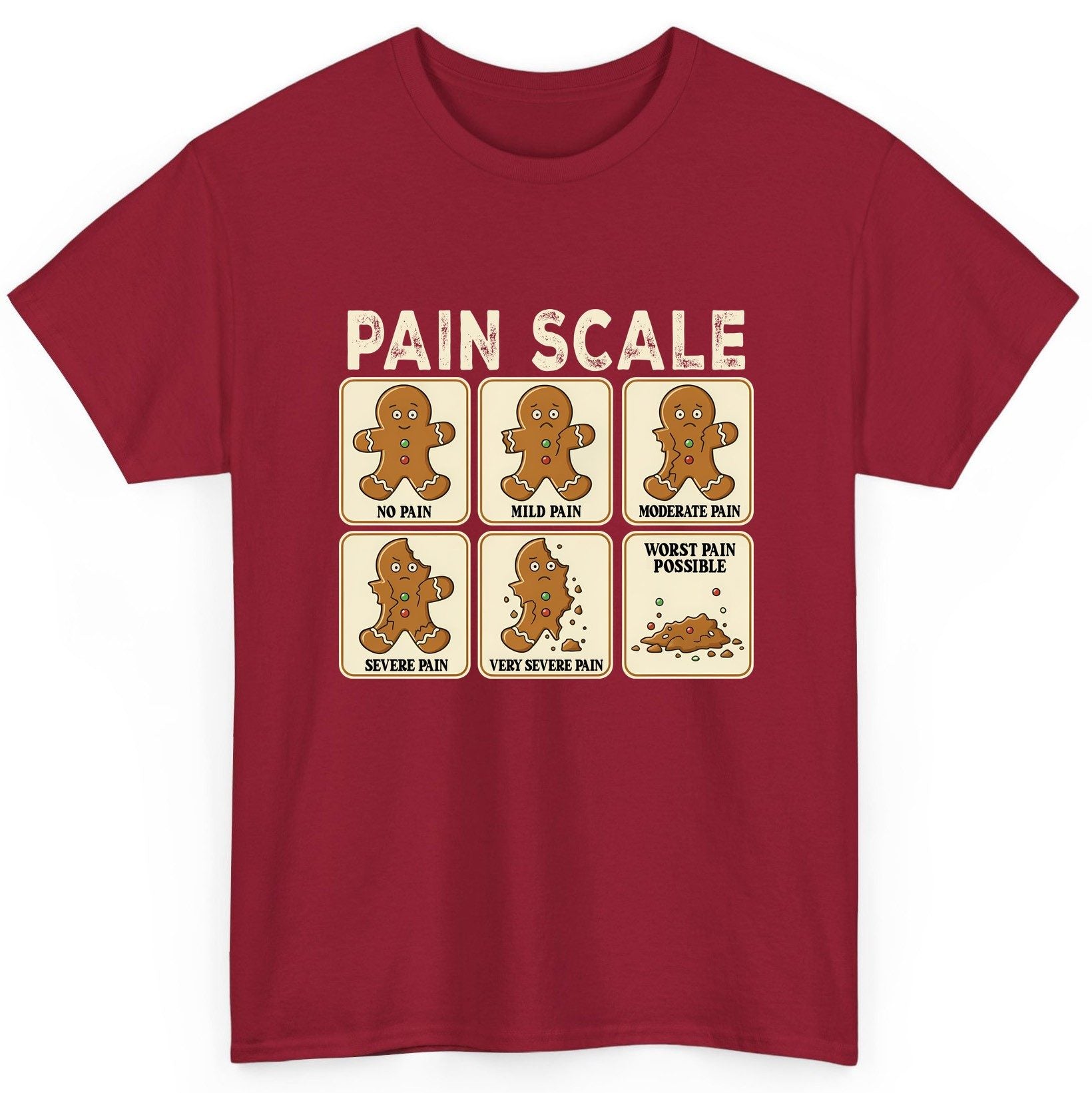 Pain Scale gingerbread man pain scale T-Shirt Cardinal Red product mockup