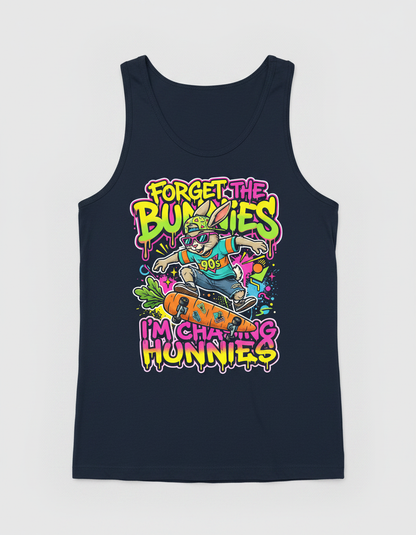 Funny 90s Skater Rabbit Chasing Hunnies Tank Top - Navy