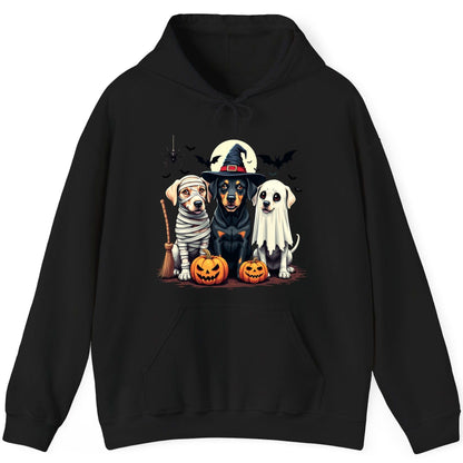 Halloween Dogs in Costumes dogs in Halloween costumes Hoodie Black product mockup