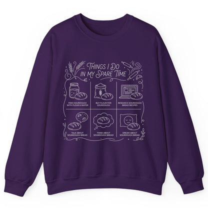 Things I Do in My Spare Time sourdough baking Sweatshirt Purple product mockup
