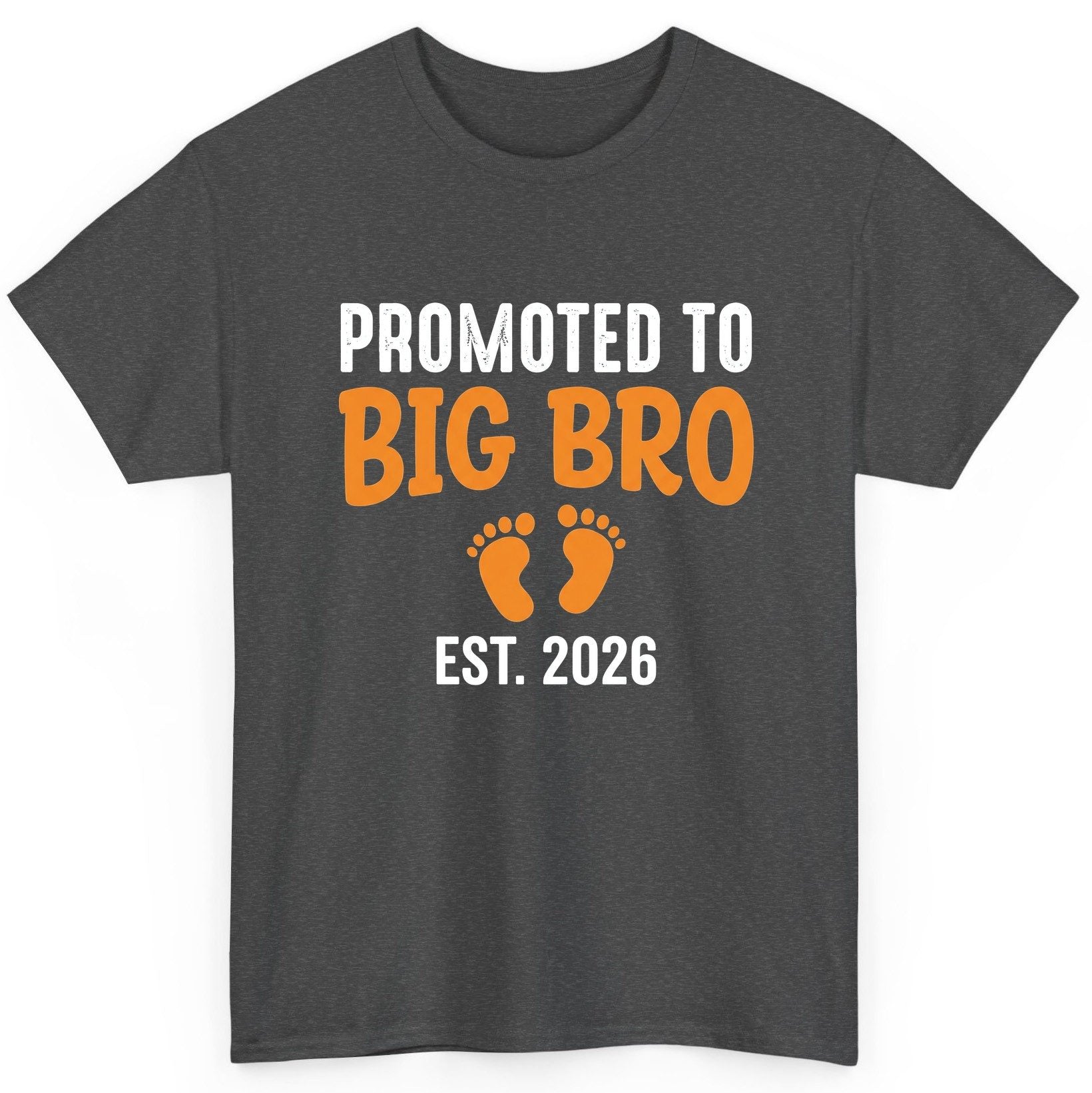 Promoted TO BIG BRO EST 2026 Pregnancy Announcement T-Shirt - product mockup - Dark Heather