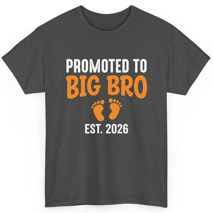 Promoted TO BIG BRO EST 2026 Pregnancy Announcement T-Shirt - product mockup - Dark Heather