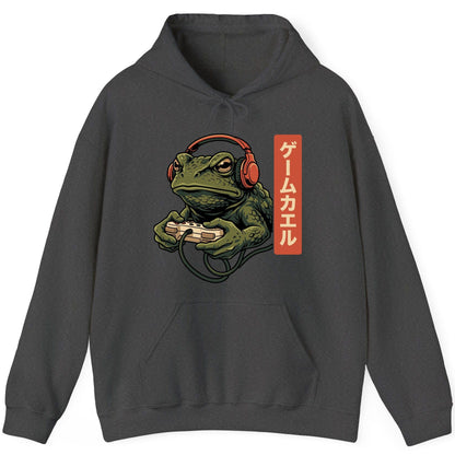 ゲームカエル gaming toad Hoodie Dark Heather product mockup