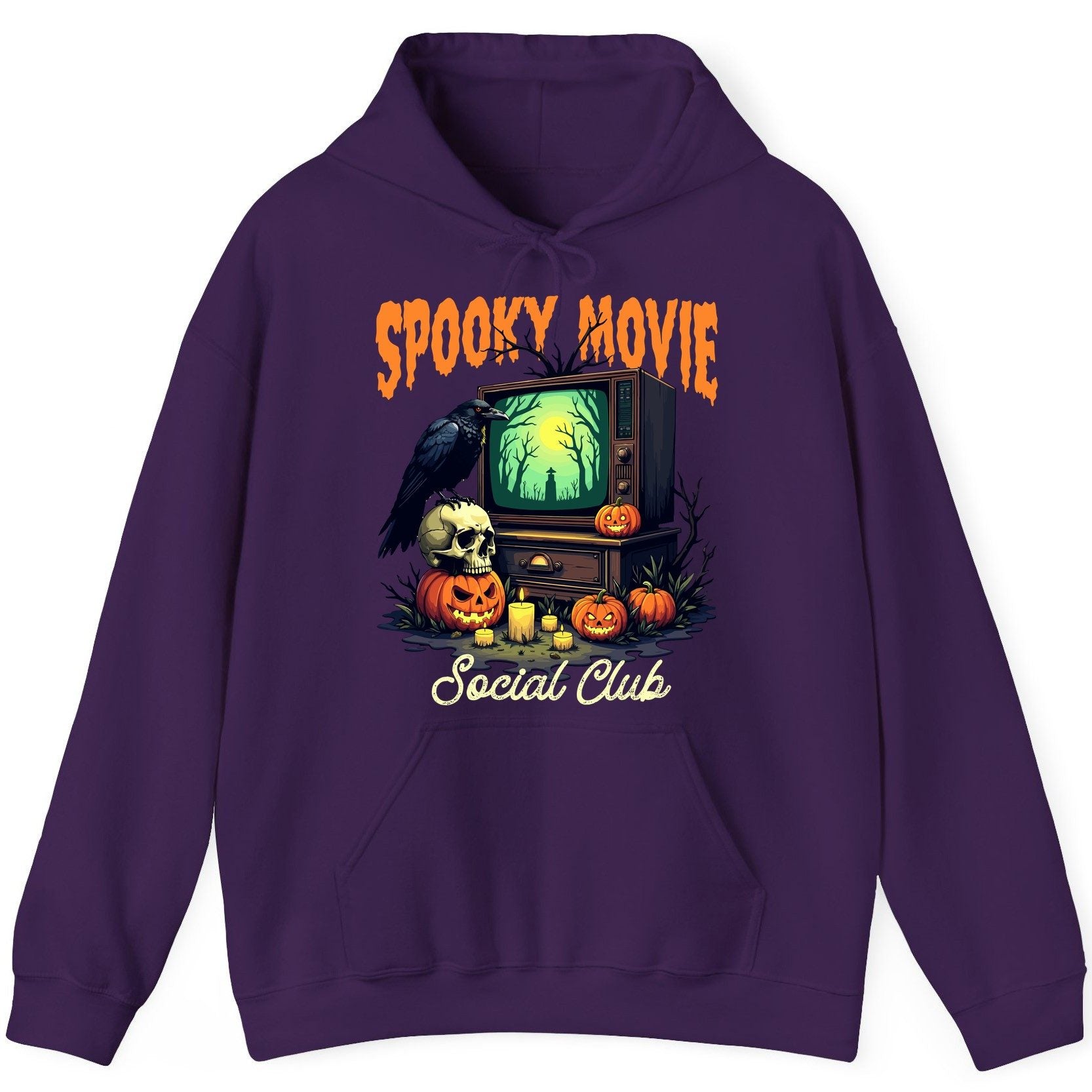 Spooky Movie Social Club Halloween Hoodie Purple product mockup