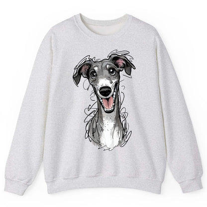 Smiling Greyhound Caricature greyhound Sweatshirt Ash product mockup