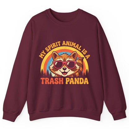 My Spirit Animal Is a Trash Panda raccoon Sweatshirt Maroon product mockup
