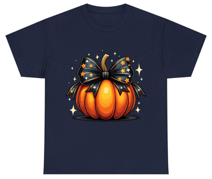 Starry Bow Pumpkin Halloween pumpkin Youth T-Shirt Navy product mockup