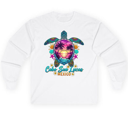 Cabo San Lucas Mexico sea turtle Long Sleeve Tee White product mockup