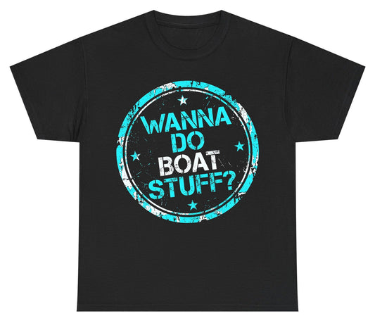 WANNA DO BOAT STUFF Funny Boating Youth T-Shirt - product mockup - Black