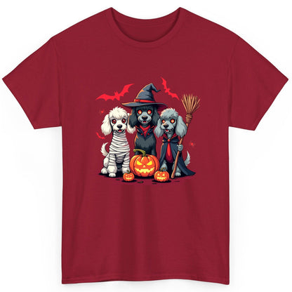 Spooky Poodle Trio Halloween dogs T-Shirt Cardinal Red product mockup