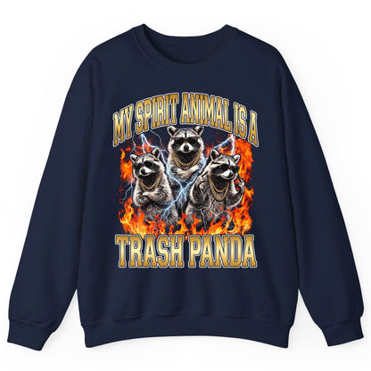My Spirit Animal Is a Trash Panda raccoon Sweatshirt Navy product mockup