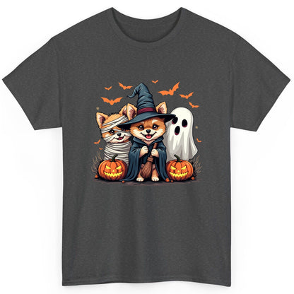 Cute Halloween Corgi Dogs Halloween corgis T-Shirt Dark Heather product mockup