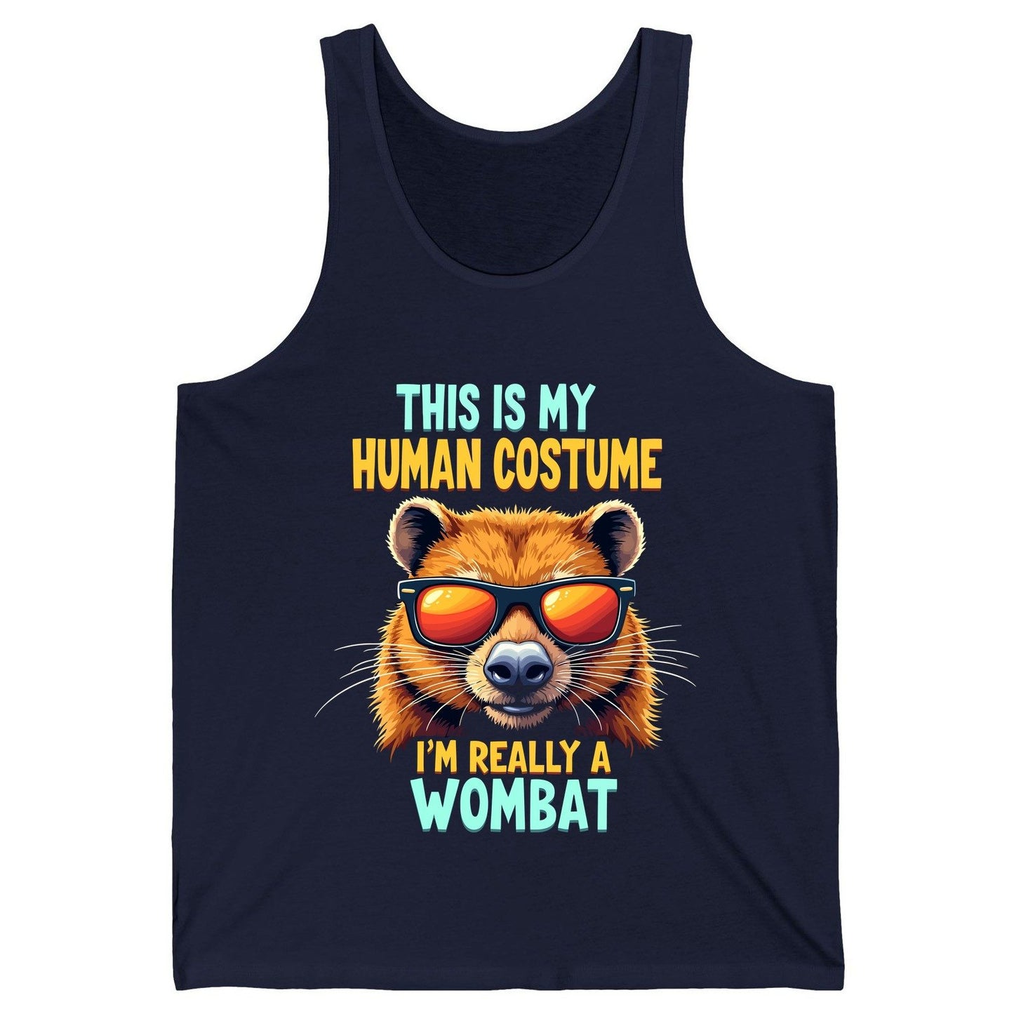 This Is My Human Costume I'm Really a Wombat wombat Tank Top Navy product mockup