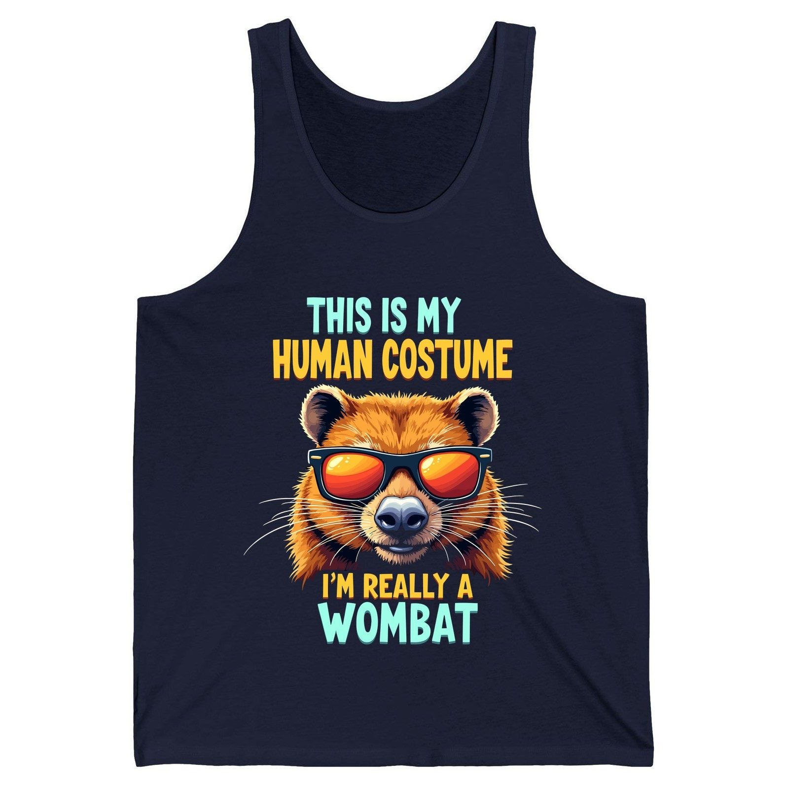 This Is My Human Costume I'm Really a Wombat wombat Tank Top Navy product mockup