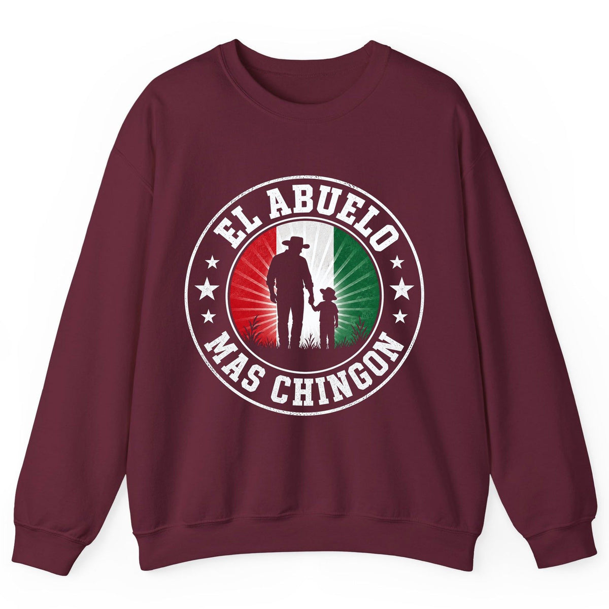 El Abuelo Mas Chingon mexican grandfather Sweatshirt Maroon product mockup