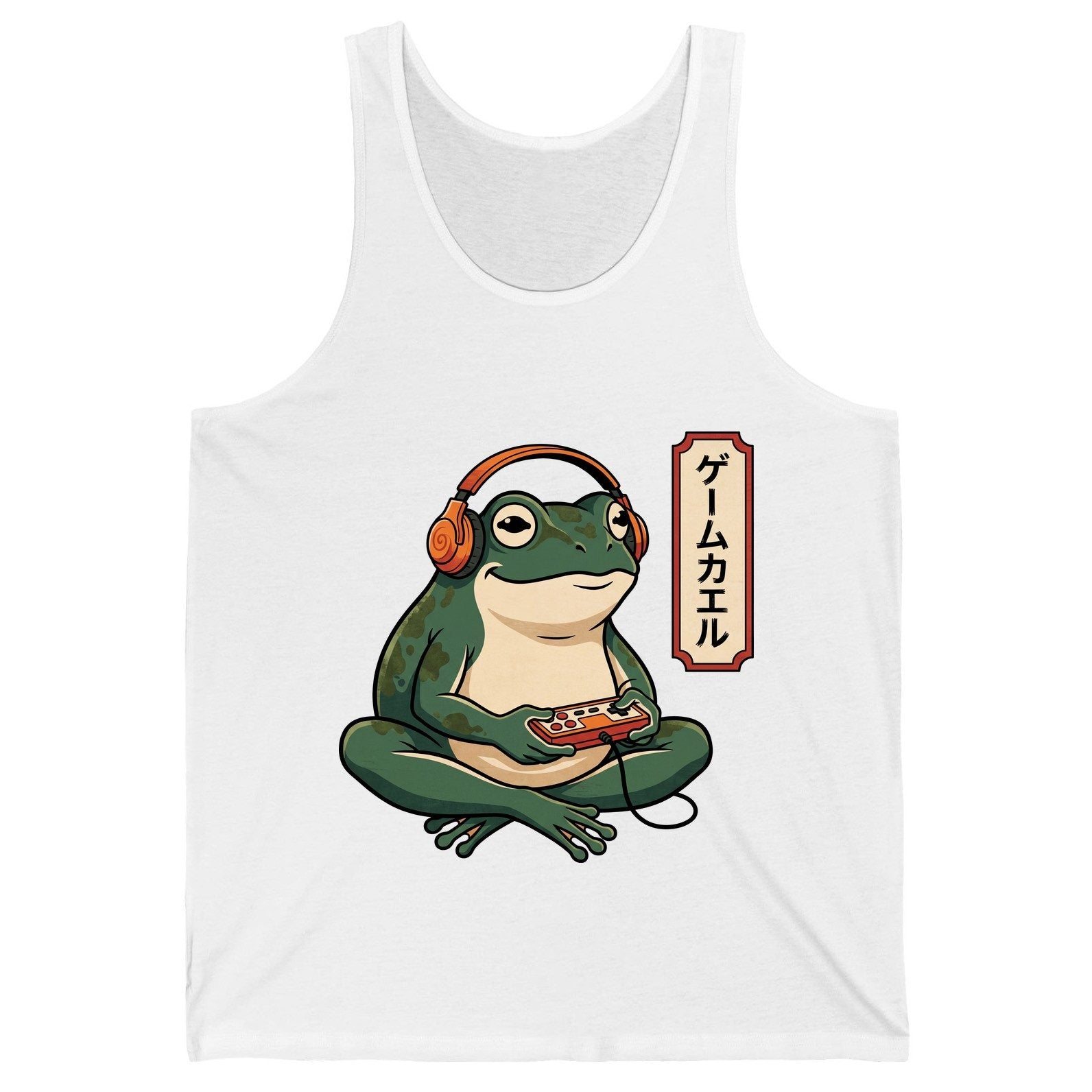 ゲームカエル gamer frog Tank Top White product mockup