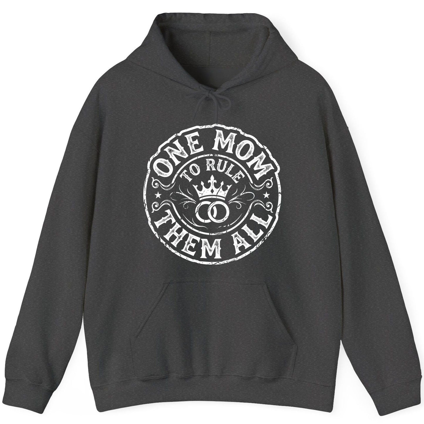 One Mom to Rule Them All Funny Moms Hoodie - product mockup - Dark Heather