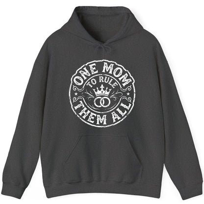 One Mom to Rule Them All Funny Moms Hoodie - product mockup - Dark Heather
