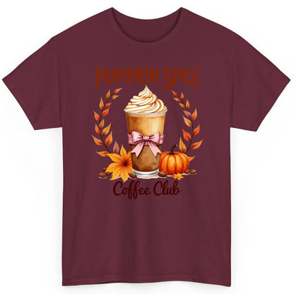 Pumpkin Spice Coffee Club pumpkin spice latte T-Shirt Maroon product mockup