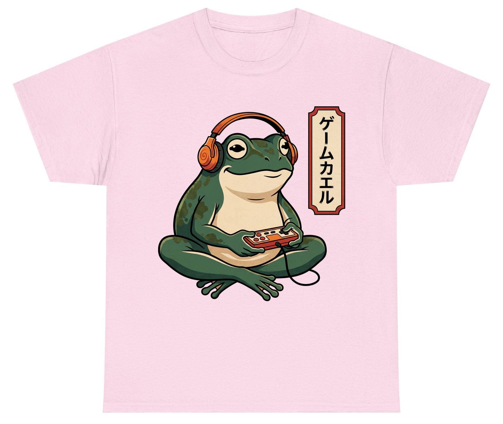 ゲームカエル gamer frog Youth T-Shirt Light Pink product mockup