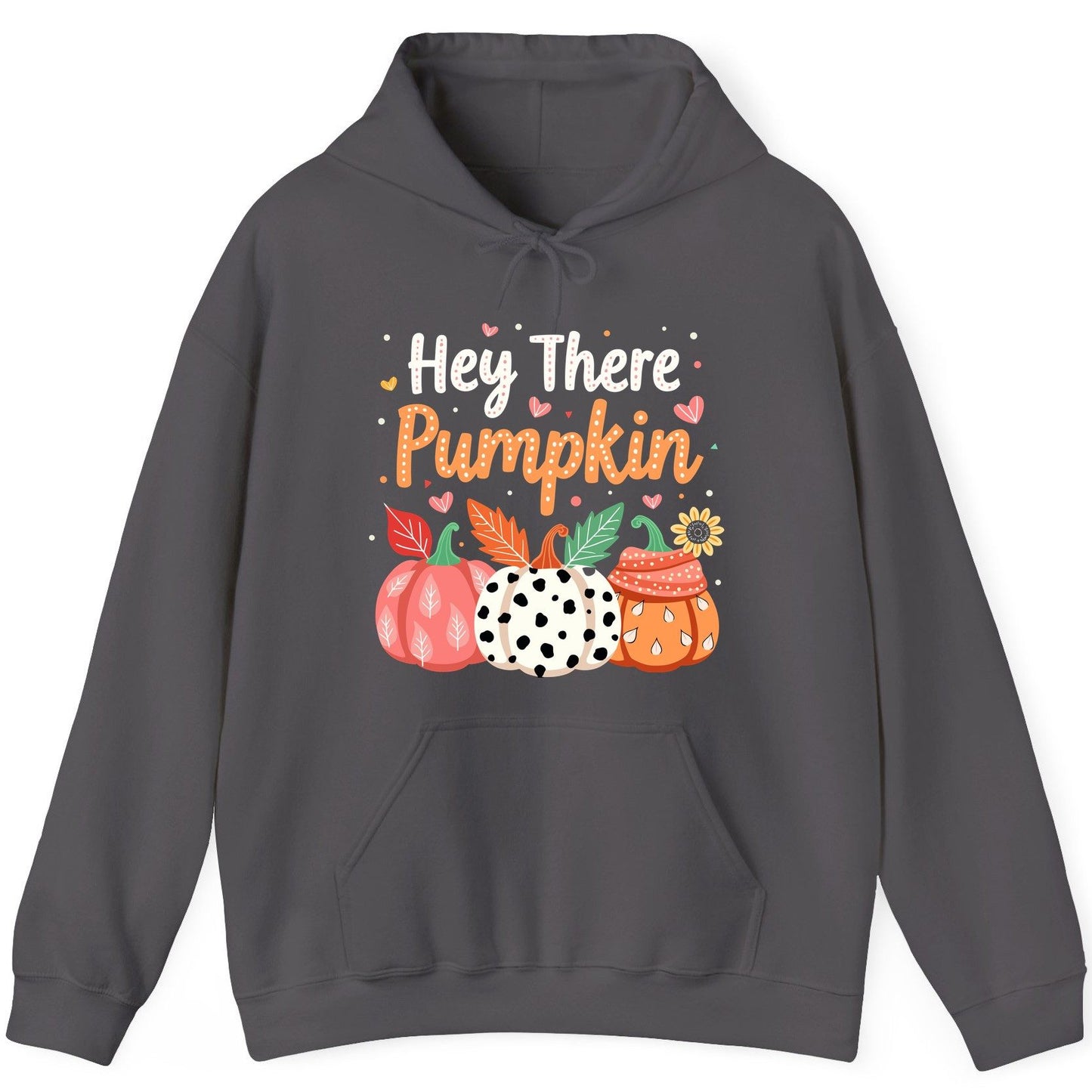 Hey There Pumpkin fall pumpkins Hoodie Charcoal product mockup