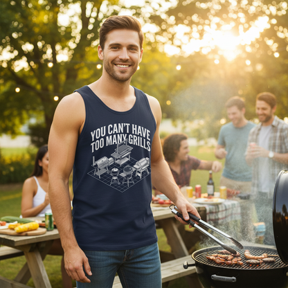 You Can't Have Too Many Grills BBQ Design Tank Top - Navy