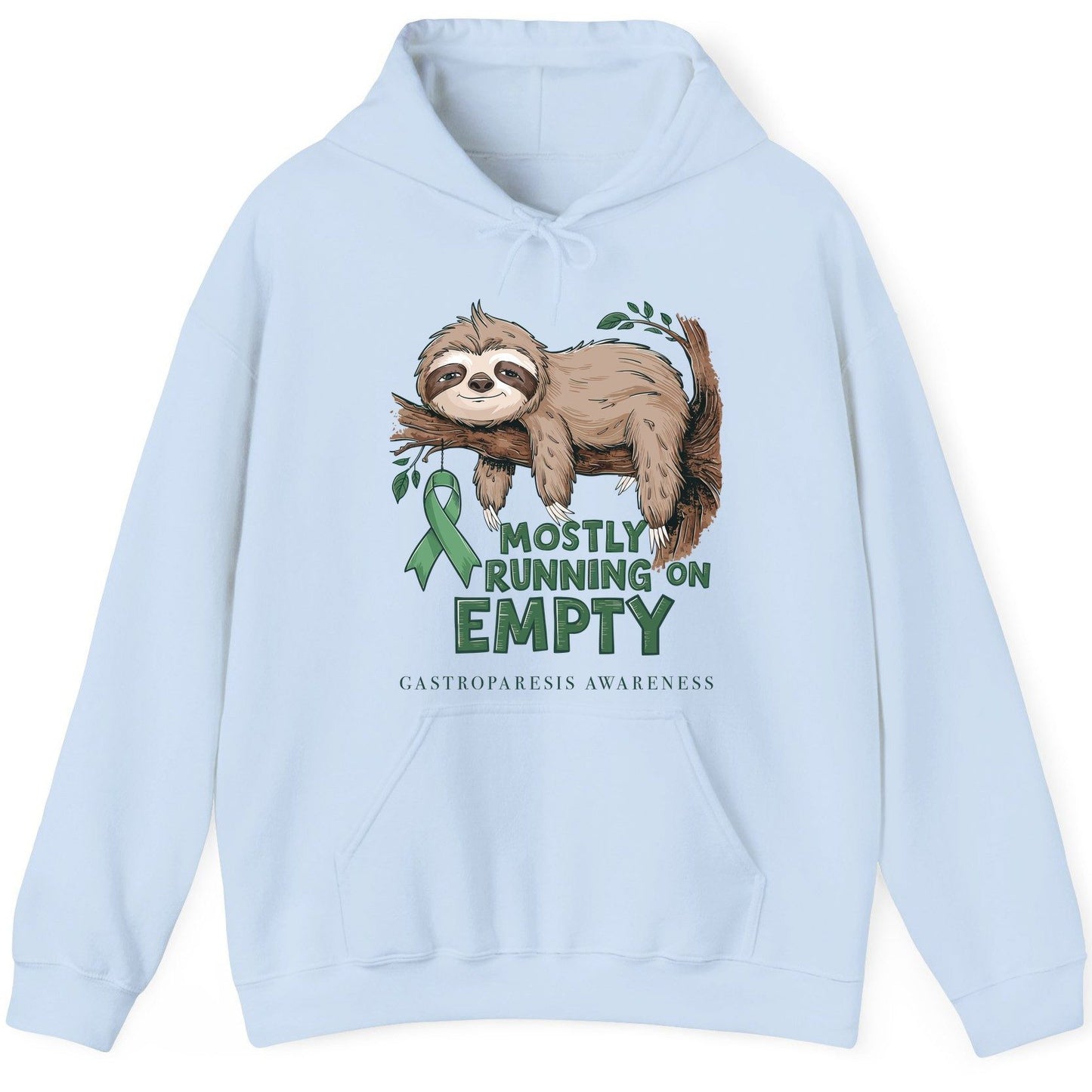 Mostly Running on Empty Gastroparesis Awareness gastroparesis awareness Hoodie Light Blue product mockup