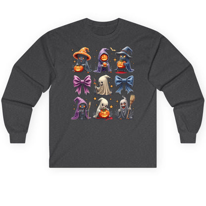 Spooky Cute Halloween Characters Halloween characters Long Sleeve Tee Dark Heather product mockup
