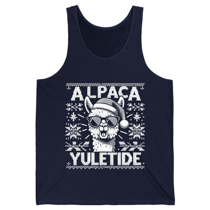 ALPACA Yuletide Funny Lovers Tank Top - product mockup - Navy