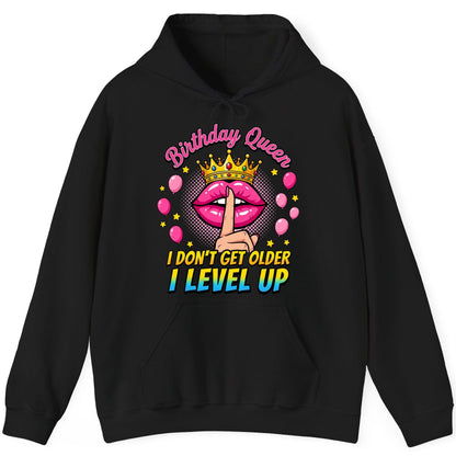 Birthday Queen I Don't Get Older I Level Up gamer birthday Hoodie Black product mockup