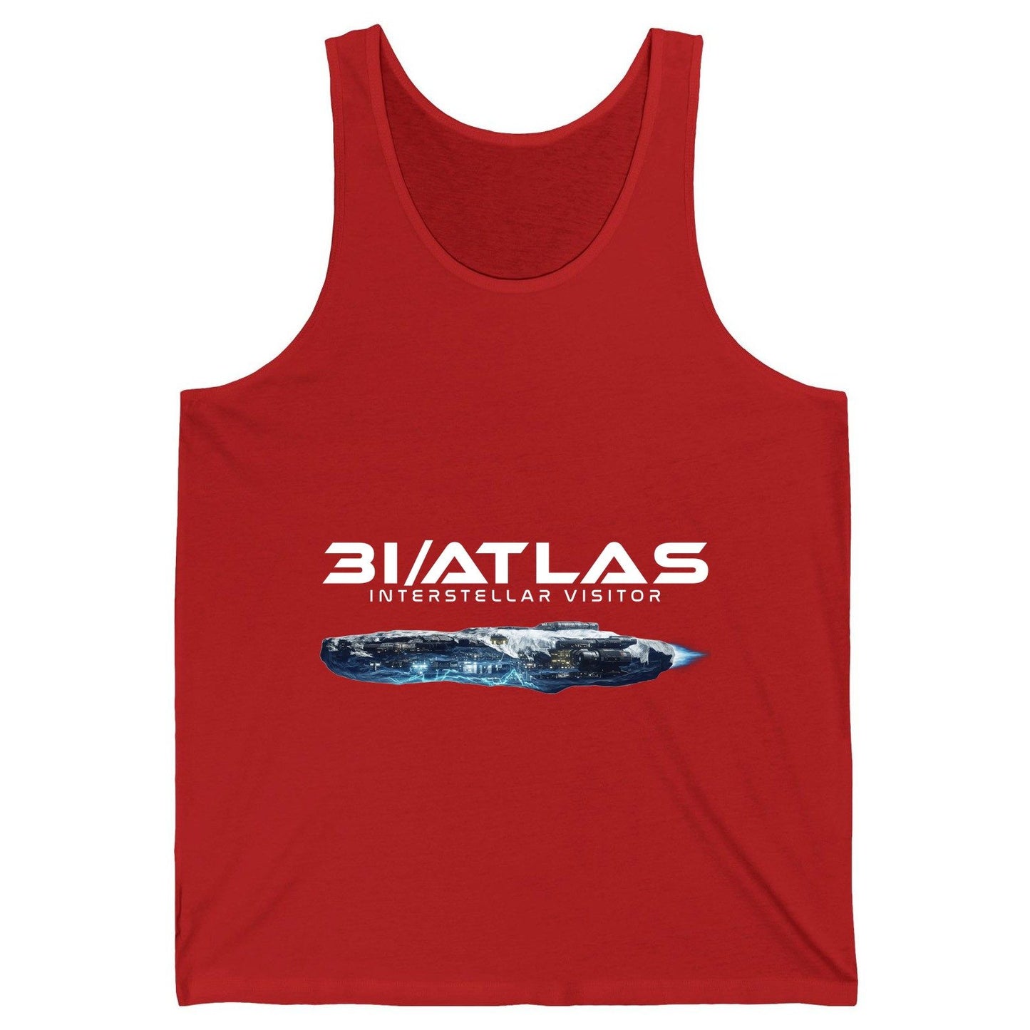 31 Atlas Interstellar Visitor sci-fi spaceship Tank Top Red product mockup