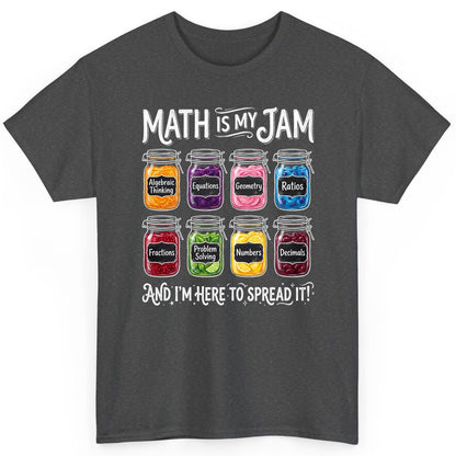 Math Is My Jam and I'm Here to Spread It! mathematics T-Shirt Dark Heather product mockup