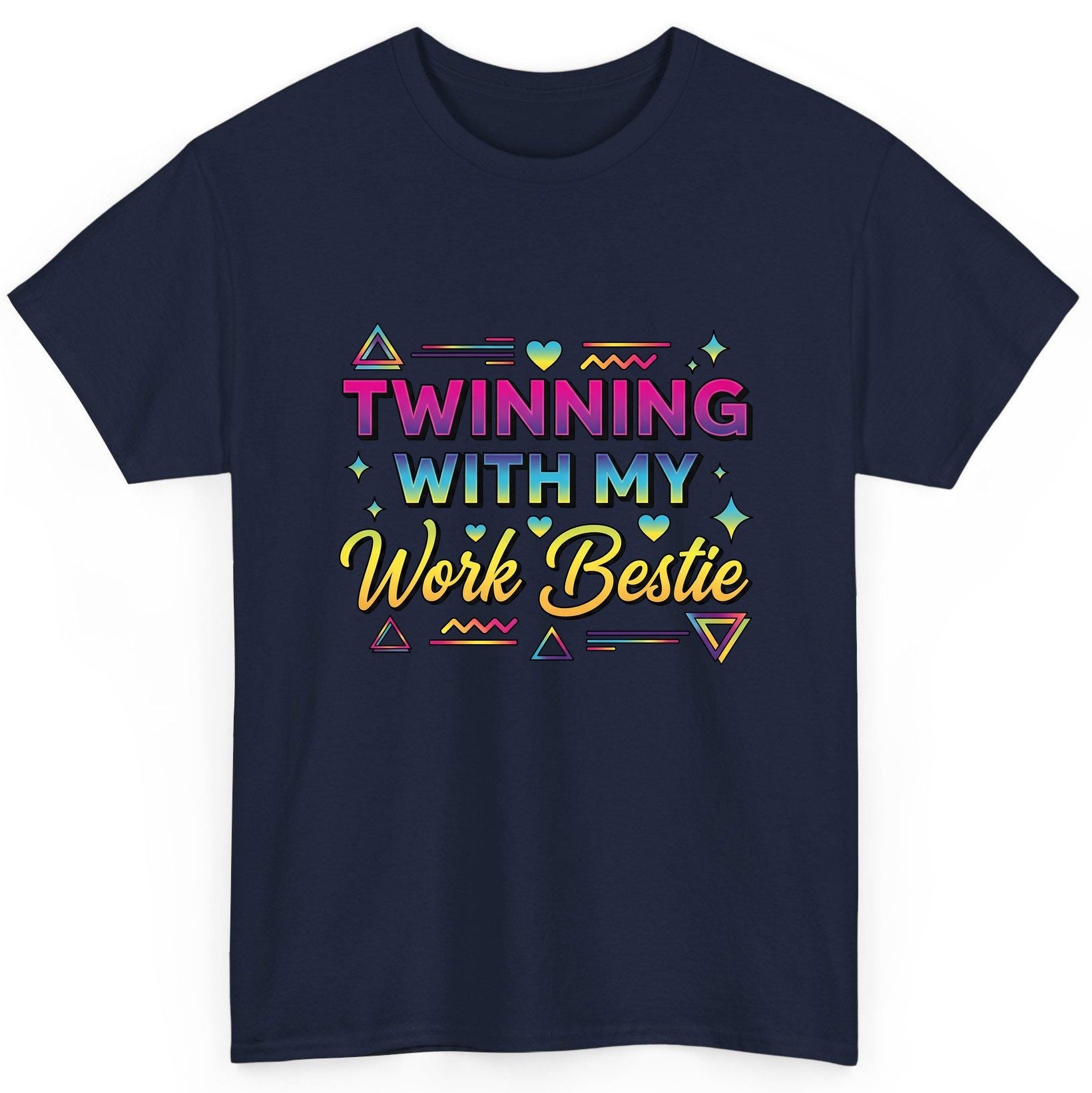 Twinning with My Work Bestie work bestie T-Shirt Navy product mockup