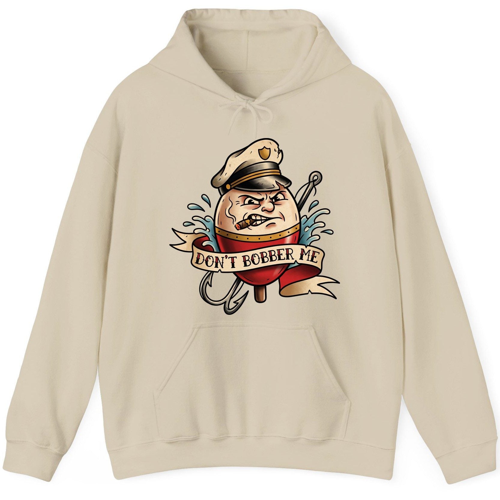 Don't Bobber Me fishing Hoodie Sand product mockup