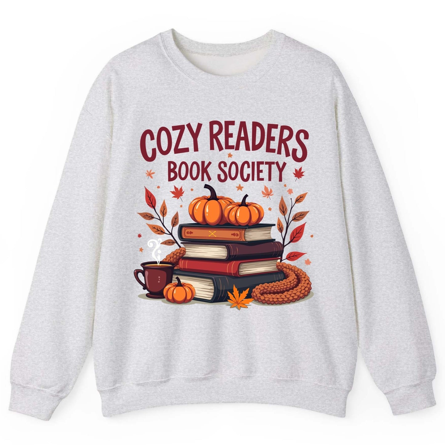 Cozy Readers Book Society reading Sweatshirt Ash product mockup