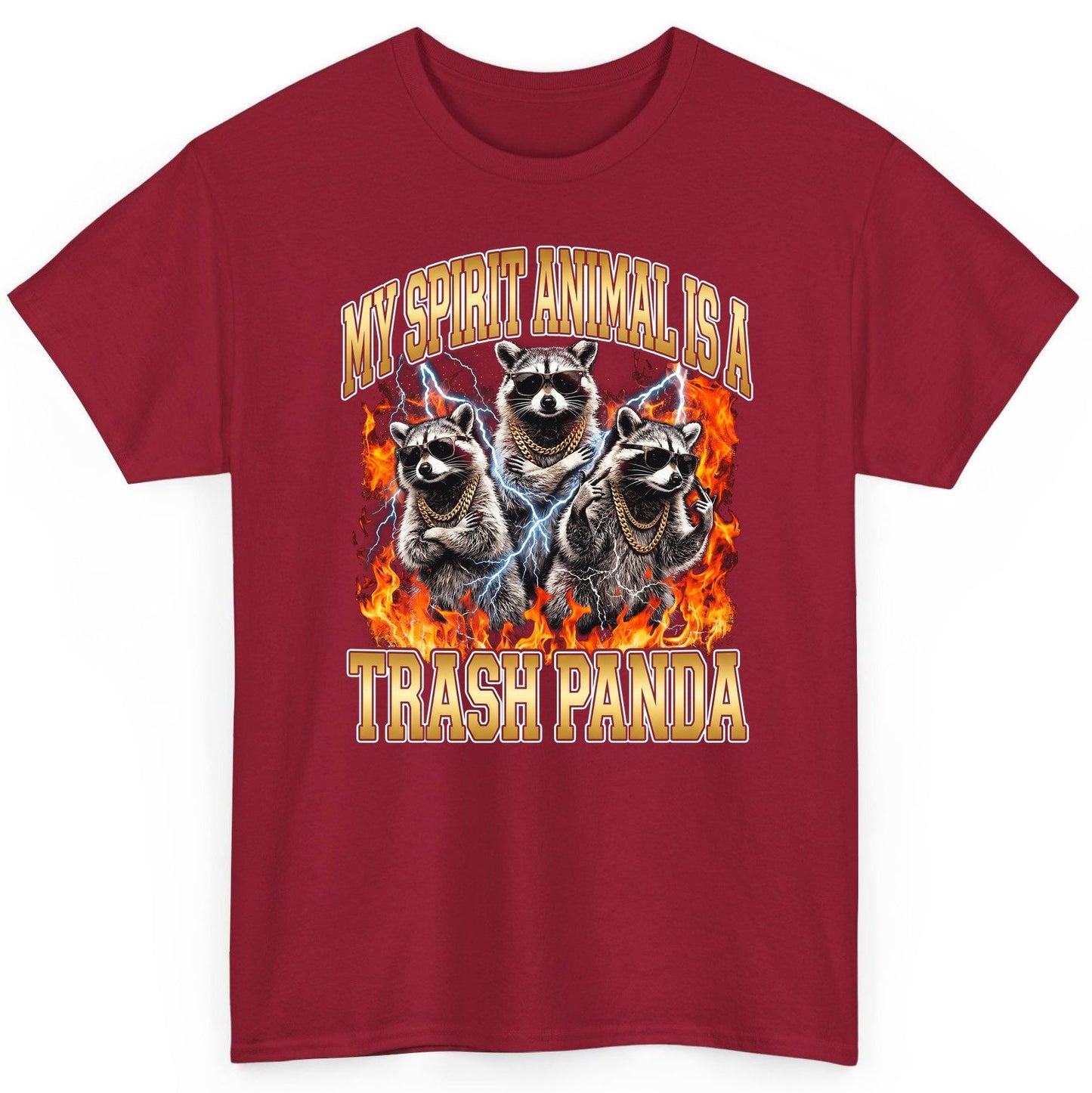 My Spirit Animal Is a Trash Panda raccoon T-Shirt Cardinal Red product mockup
