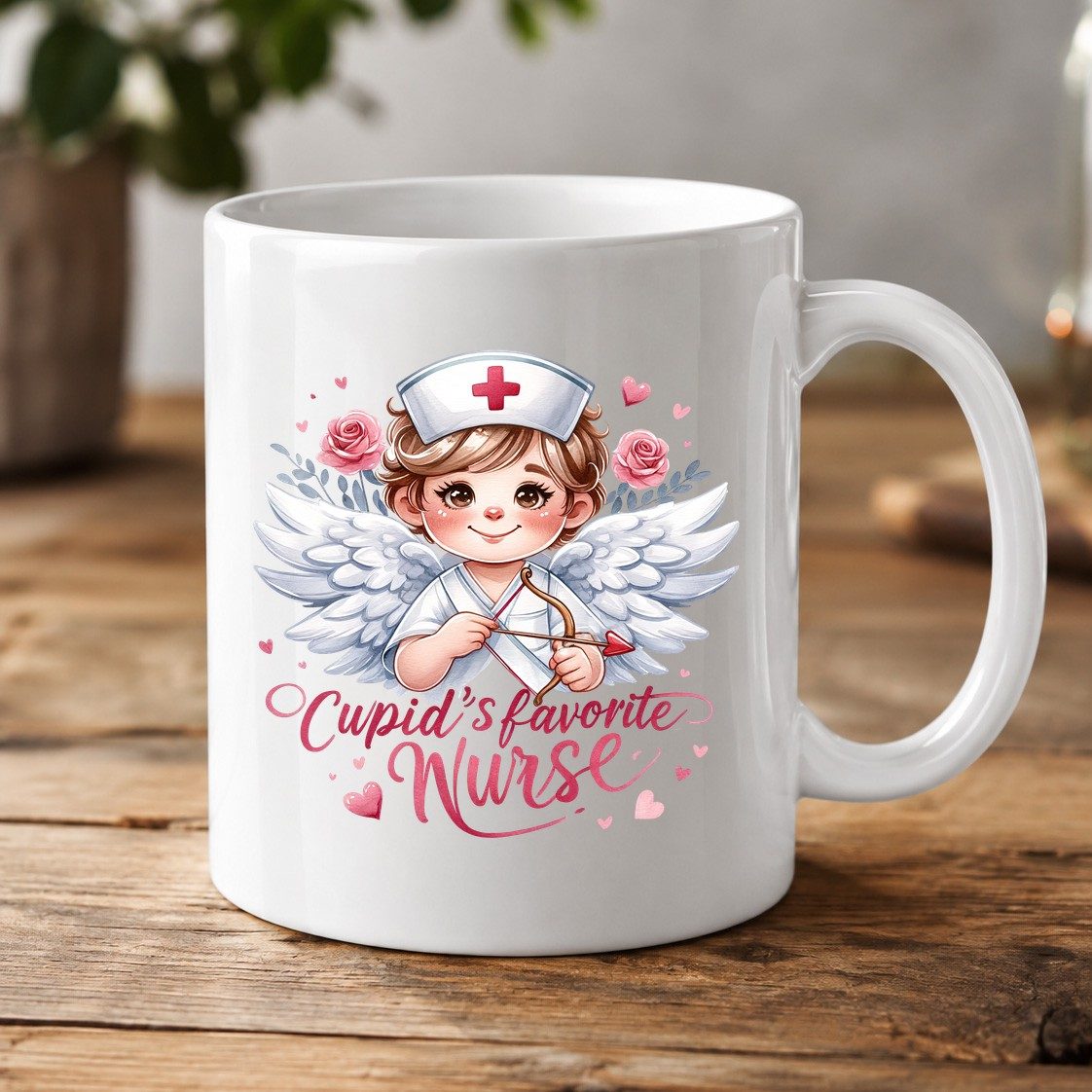 Cupid's Favorite Nurse cupid nurse White Mug White product mockup
