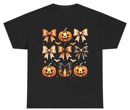 Cute Halloween Pumpkins and Bows Halloween Youth T-Shirt Black product mockup