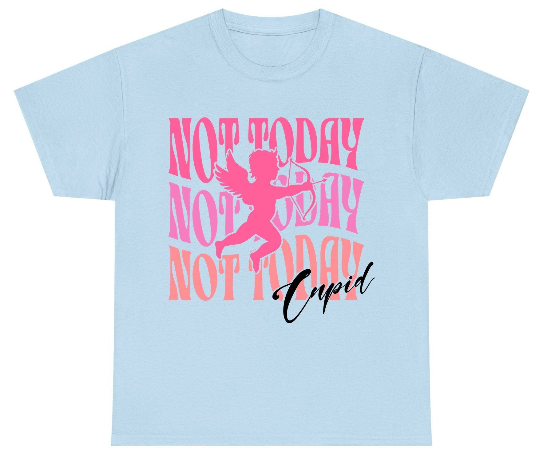 Not Today Not Today Not Today Cupid anti-Valentine's Day Youth T-Shirt Light Blue product mockup