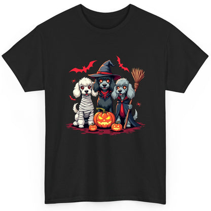 Spooky Poodle Trio Halloween dogs T-Shirt Black product mockup