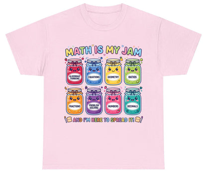 Math Is My Jam and I'm Here to Spread It! math teacher Youth T-Shirt Light Pink product mockup
